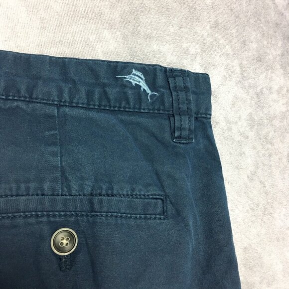 Tommy Bahama Mens Shorts size 32 Blue Flat Front Cotton Tencel Stretch Casual - Picture 3 of 13